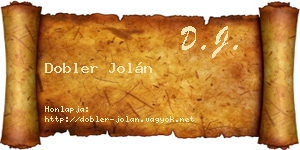 Dobler Jolán névjegykártya
