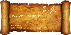 Dobler Jolán névjegykártya